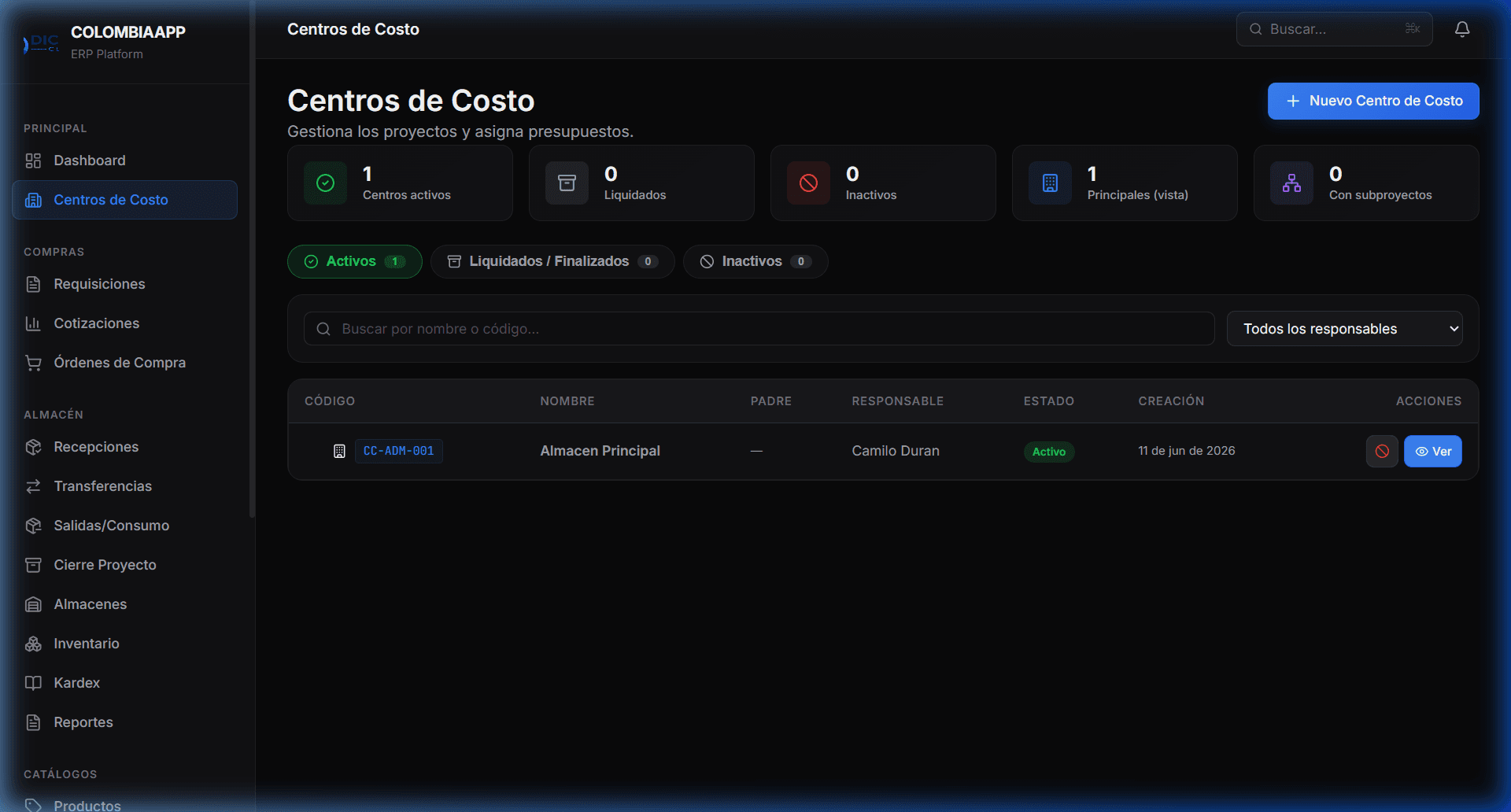 Centros de Costo